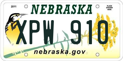 NE license plate XPW910