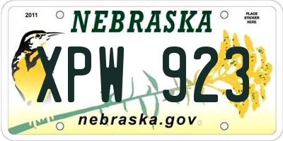 NE license plate XPW923