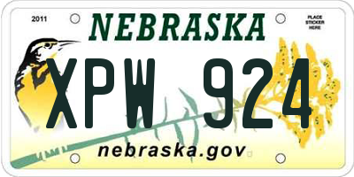 NE license plate XPW924