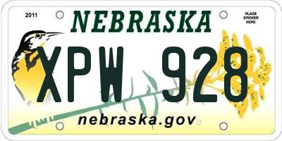 NE license plate XPW928