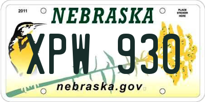 NE license plate XPW930