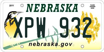 NE license plate XPW932