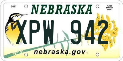 NE license plate XPW942