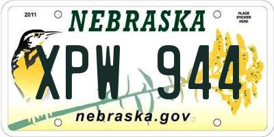 NE license plate XPW944
