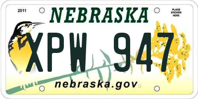 NE license plate XPW947
