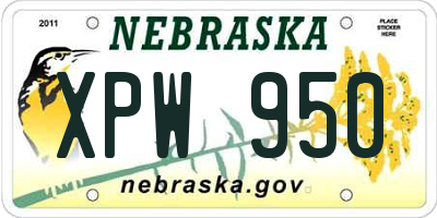 NE license plate XPW950
