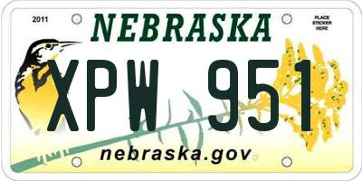 NE license plate XPW951