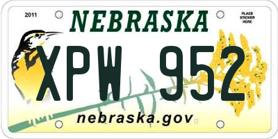NE license plate XPW952