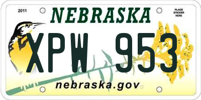 NE license plate XPW953