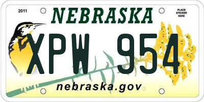 NE license plate XPW954