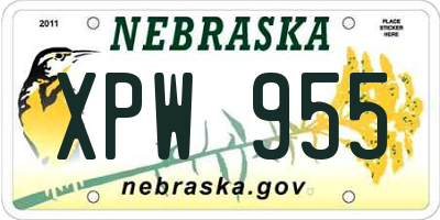 NE license plate XPW955