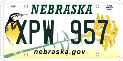 NE license plate XPW957