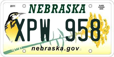NE license plate XPW958