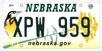 NE license plate XPW959