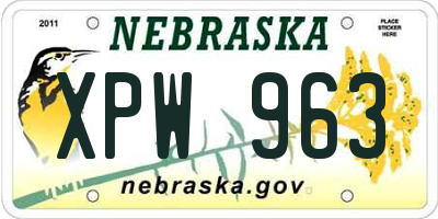 NE license plate XPW963