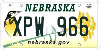NE license plate XPW966
