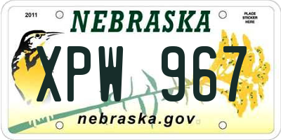 NE license plate XPW967