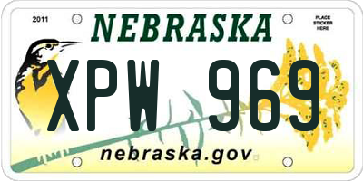 NE license plate XPW969