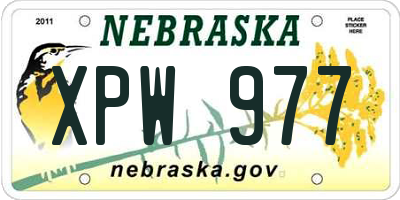 NE license plate XPW977