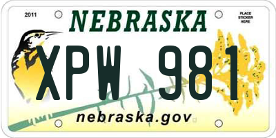 NE license plate XPW981