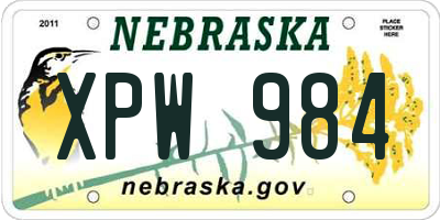 NE license plate XPW984