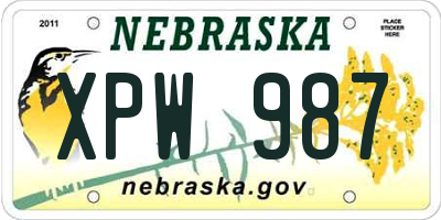 NE license plate XPW987