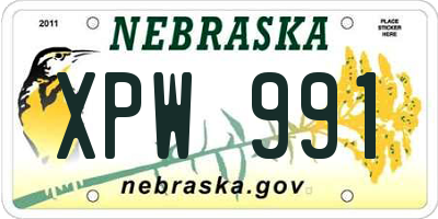 NE license plate XPW991