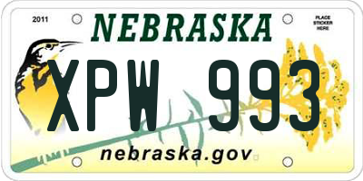NE license plate XPW993