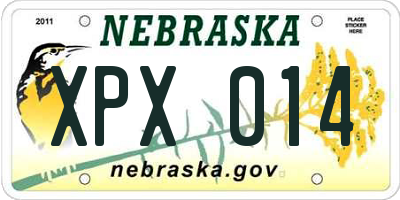NE license plate XPX014