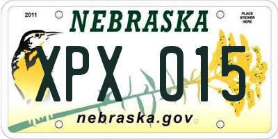 NE license plate XPX015