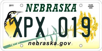NE license plate XPX019