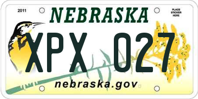 NE license plate XPX027