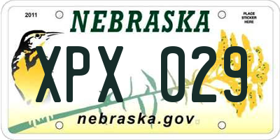 NE license plate XPX029