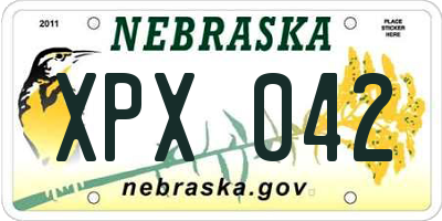 NE license plate XPX042