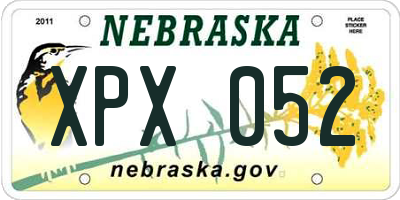 NE license plate XPX052