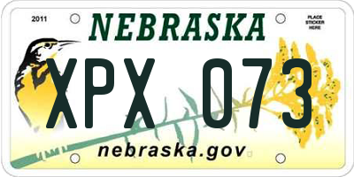 NE license plate XPX073
