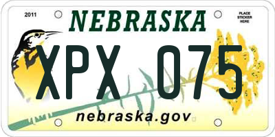 NE license plate XPX075