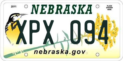 NE license plate XPX094