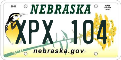 NE license plate XPX104