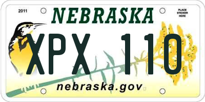 NE license plate XPX110