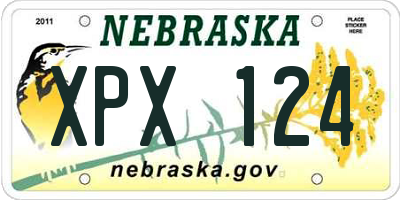 NE license plate XPX124