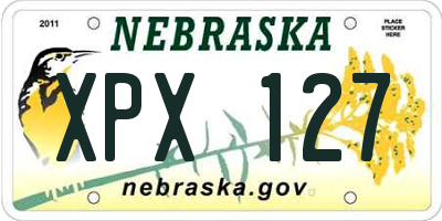 NE license plate XPX127