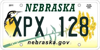 NE license plate XPX128