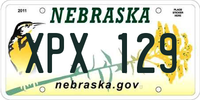 NE license plate XPX129