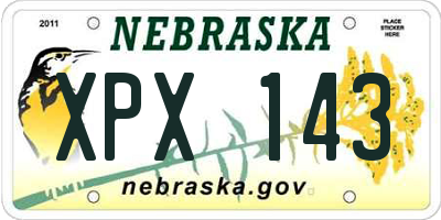 NE license plate XPX143