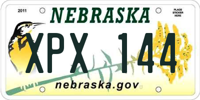 NE license plate XPX144