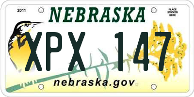 NE license plate XPX147
