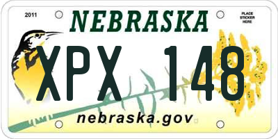 NE license plate XPX148