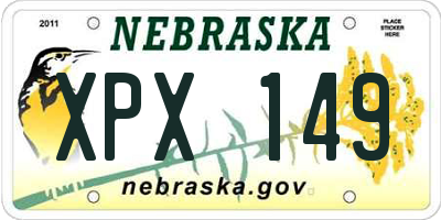NE license plate XPX149