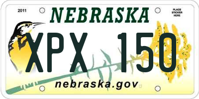 NE license plate XPX150